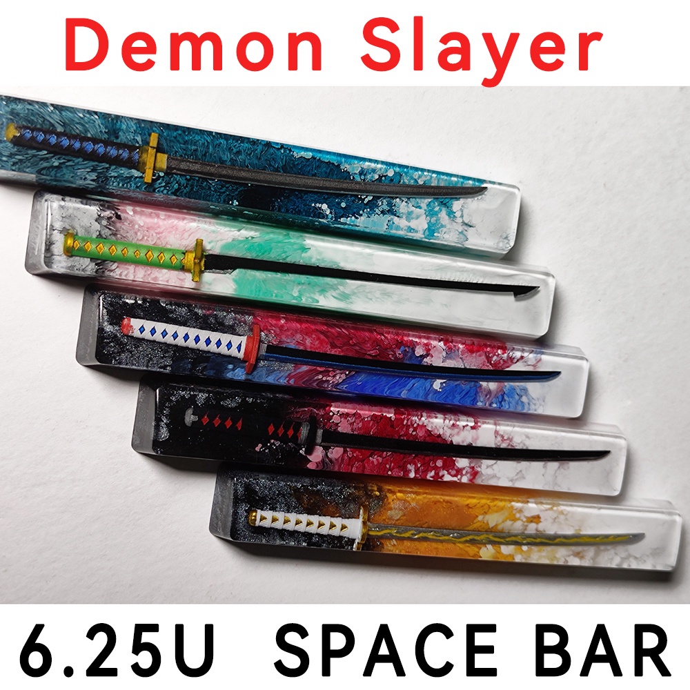 แป้นพิมพ์เครื่องกล 6.25u Space bar Demon Slayer เรซิ่นอีพ็อกซี่ข้อความเหมือนกับเด็กผู้ชายของขวัญวันเกิด