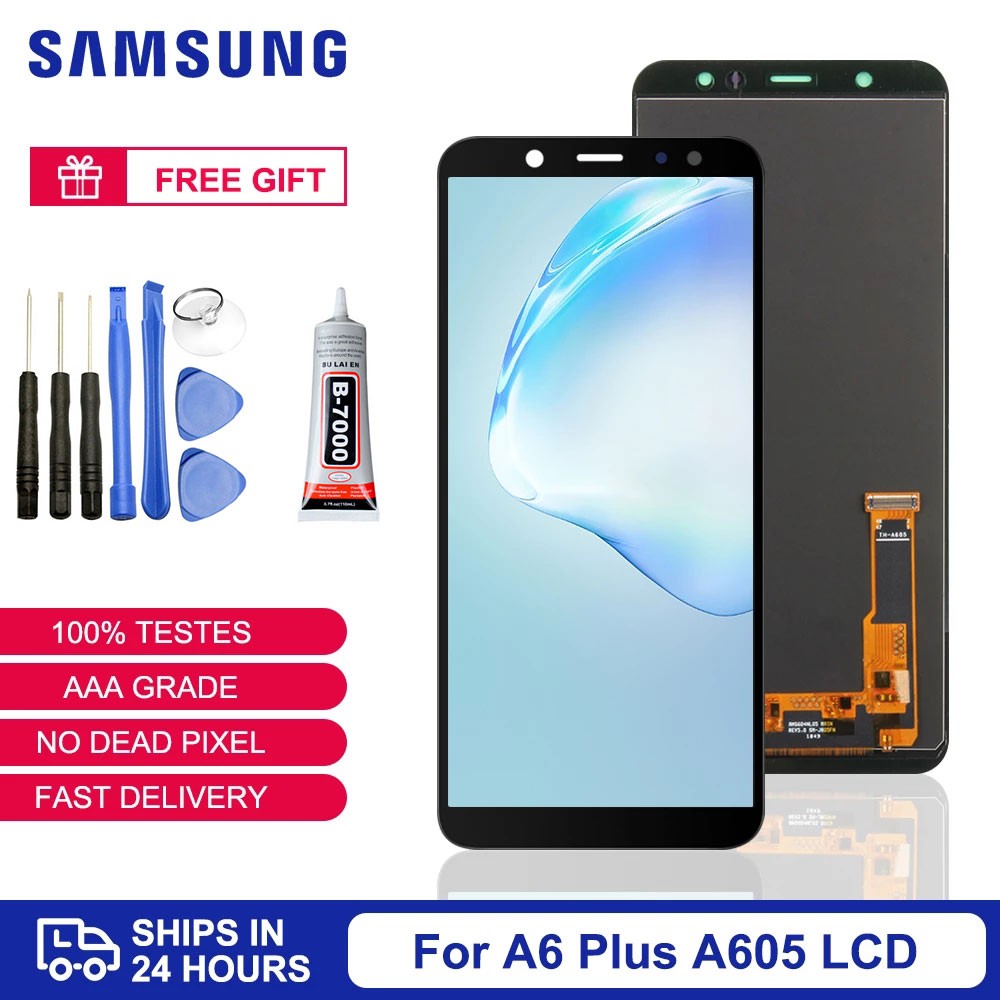 สําหรับ Samsung Galaxy A6 plus 2018 A605 A605F A605FN A605G จอแสดงผล LCD Touch Screen Digitizer Asse