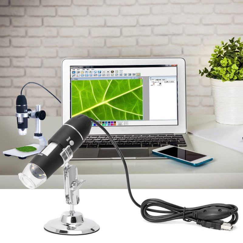 1600X USB Digital Microscope Camera Endoscope 8LED Magnifier with Metal ...