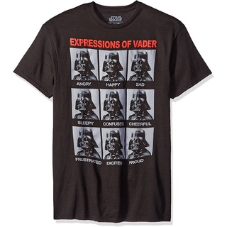 ราคาต่ำสุด!!100%cotton เสื้อยืดผู้ชาย Star Wars The Many Expressions Of Darth Vader Mens T-shirt men เสื้อ ยืด ผู้ชาย ค