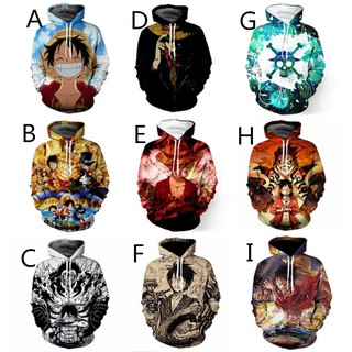 【ขายดี】เสื้อแจ็กเก็ตกันหนาวลําลอง มีฮู้ด พิมพ์ลายอนิเมะ One Piece 3D สไตล์ญี่ปุ่น สําหรับผู้ชาย