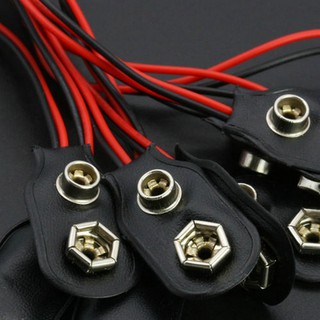 10 ชิ้น pp 3 mn 1604 9 v 9 volt แบตเตอรี่คลิป snap on สายเคเบิ้ลตะกั่วสีดํา