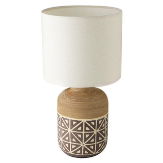 Table lamp TABLE LAMP CARINI CLASSIC F4287 FABRIC BROWN The lamp Light bulb โคมไฟตั้งโต๊ะ ไฟตั้งโต๊ะ CARINI CLASSIC F428