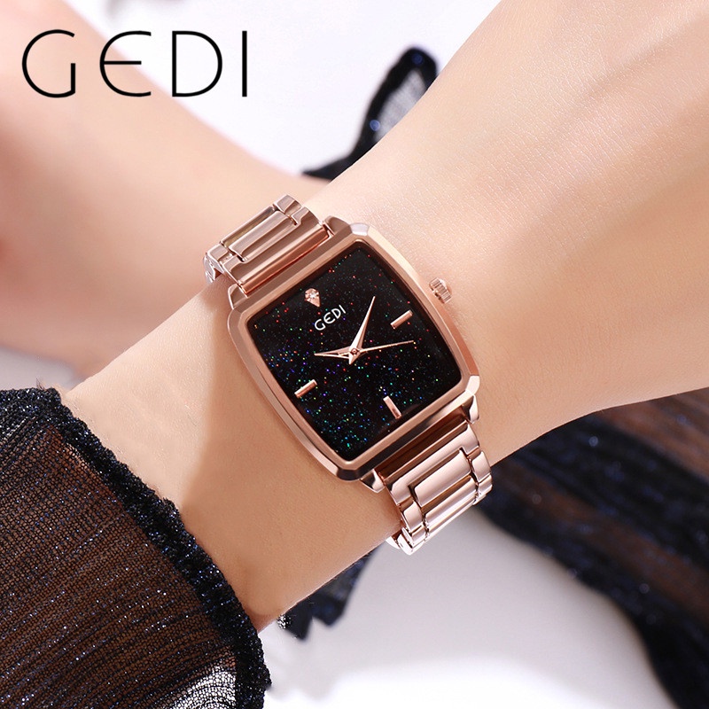 GRAND EAGLE นาฬิกาข้อมือผู้หญิง นาฬิกาข้อมือ GEDI 14007 นาฬิกาข้อมือผู้หญิง กันน้ำ นาฬิกาแฟชั่นสำหรับผู้หญิง สายสแตนเลส