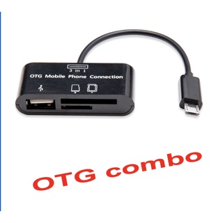 สาย แปลง micro usb OTG with hcard reader sd tf card