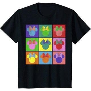 เสื้อยืดผ้าฝ้ายพรีเมี่ยม เสื้อยืด พิมพ์ลาย Disney Mickey And Friends Minnie Mouse Pop Art