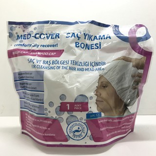 Med-Cover หมวกสระผม แบบไม่ใช้น้ำ สำหรับผู้ป่วยติดเตียง ผู้ทำศัลยกรรม หรือผู้ที่เดินทางบ่อย หมวกสระผม ไม่ใช่น้ำ