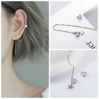 ||| ☆ ต่างหู ห้อยโซ่ ดาว • Star Chain Earring Cuff