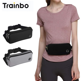 Trainbo กระเป๋าคาดเอว กันน้ํา พร้อมช่องใส่หูฟัง แบบเข็มขัดคู่ เหมาะกับการวิ่งจ๊อกกิ้ง เล่นกีฬา ฟิตเนส