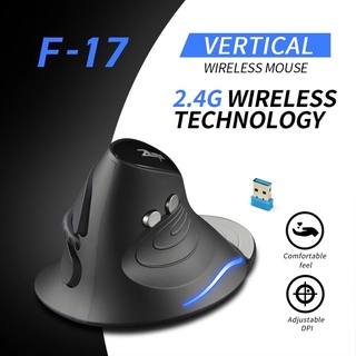 ZELOTES F-17 T-30 Vertical Mouse 2.4GHz Wireless Gaming Mouse 6 Keys Ergonomic Optical Mice with 3 Adjustable DPI for PC