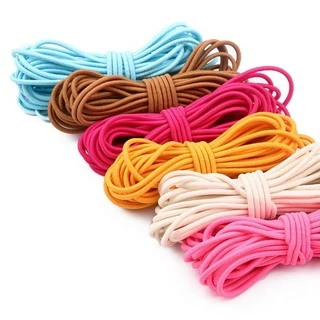 5M 2/2.5มม. ยางยืดทรงกลมสีสันสดใส เชือกทรงกลม ยางยืด เส้นสาย ยางยืดเสื้อผ้า สำหรับทำเครื่องประดับ อุปกรณ์เครื่องประดับ
