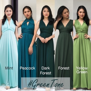 #Green Tone Infinity dress อินฟินิตี้เดรส ชุดออกงาน ชุดราตรี ชุดเพื่อนเจ้าสาว BY INCHESTYLE