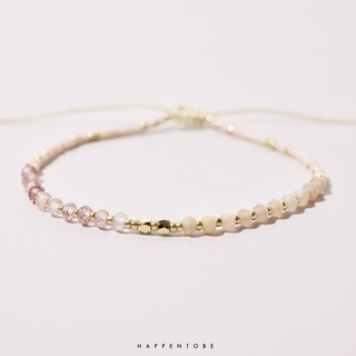 สร้อยข้อมือ รุ่น LUCKY ME หิน Rose quartz -happentobe