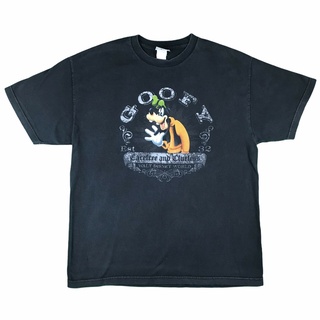 เสื้อยืดพิมพ์ลายแฟชั่น เสื้อยืดลําลอง ลาย Goofy สีดํา สไตล์วินเทจ สําหรับผู้ชาย Y2k Over 813077