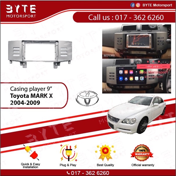 ปลอก Android Player 9" Toyota Mark X 2004-2009
