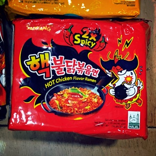 Samyang มาม่า เกาหลีเผ็ดx2 บรรจุ5ห่อ ในแพค