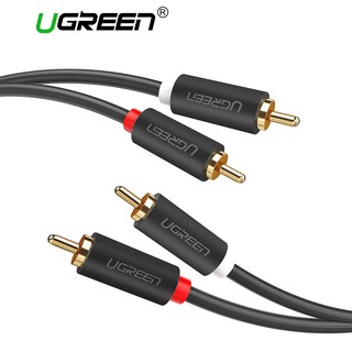 Ugreen [AV104] Gold Plated 2 RCA to 2 RCA Stereo Audio Cable For Laptop TV DVD amplifier (Gray, 0.5เมตร-5เมตร)