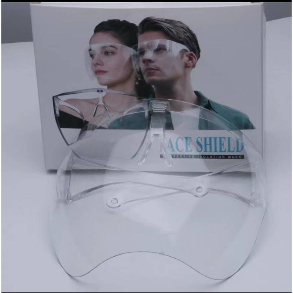 แว่นตาเฟสชิว Face shield เฟสชิวแบบติดกับแว่น หน้ากากใสคลุมหน้า ช่วยป้องกันละอองฝอย Faceshield เฟสชิล