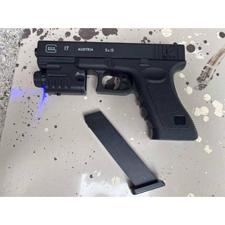 กล็อก17 GLOCK17 งานสวยมาก มีเลเซอร์ ด้ามถ่วงตะกั่ว +++ ปืนพลาสติก ปืนของเล่น ของเล่นเด็กผู้ชาย ปืนแก๊ป