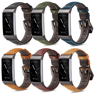 Genuine Leather Band Strap for Fitbit Charge 3 /3SE/ 4  Retro Matte Leather Watch Band for Fitbit Charge 2 Women Men(AONEE)