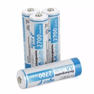 ถ่านชาร์จ GP-2700 ไซส์ AA 2700 mAh 1.2V X 4 ก้อน(White )