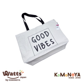 Komonoya กระเป๋าผ้าดิบใหญ่ GOOD VIBWS