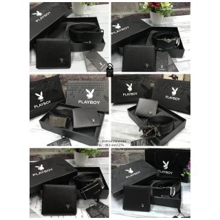 PLAYBOY LEATHER BELT &amp; WALLET VALUE PACK Limited Edition จาก Playboy ชุดเซทสุดคุ้ม