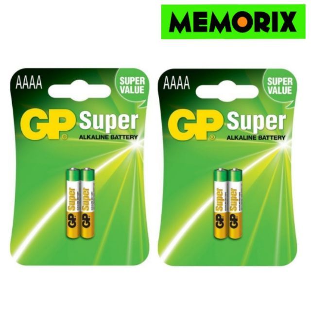 ถูกที่สุด ของแท้  Original 2 Pack = 4 ก้อน GP Super Alkaline Battery ถ่านอัลคาไลน์ AAAA,4A,LR8D425,E