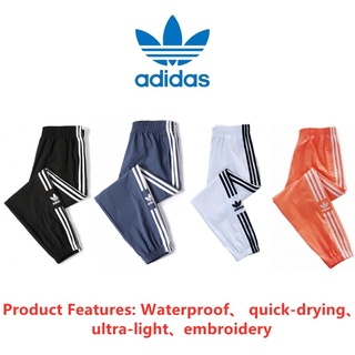 Adidas ของแท้ 100% กางเกงกีฬาขาสามส่วน ปักลายใบโคลเวอร์ กันน้ํา ดูดซับความชื้น แห้งเร็ว สําหรับผู้ชาย และผู้หญิง