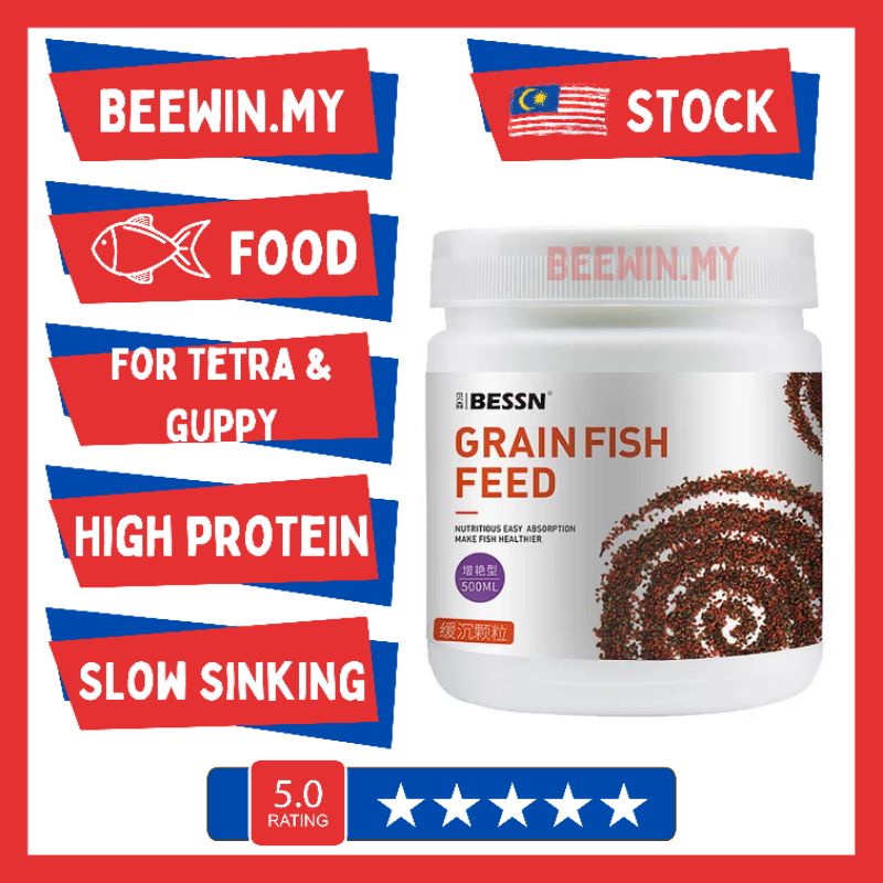 BESSN อาหารปลาเม็ดไมโครช้าจม Tetra Guppy Aquarium ถังปลา Akuarium Makan Ikan 小fish料 养Grass