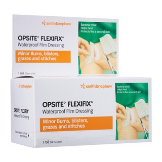 Opsite Flexifix แผ่นฟิล์มใสกันน้ำชนิดม้วน แผลไฟไหม้ แผลถูกของมีคม ขนาด 10cmx1m