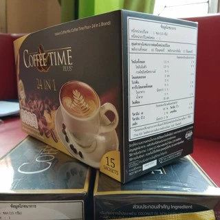 Coffee Time Plus+ คอฟฟี่ไทม์ พลัส 24 in 1 ( กาแฟปรุงสำเร็จ พรีเมียม หอมเข้มเต็มอารมณ์มอคค่า)