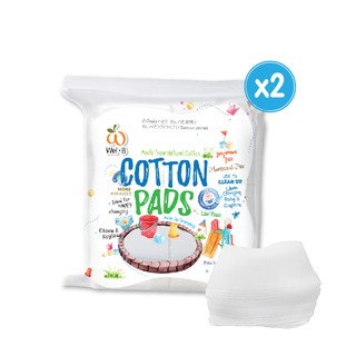 Wel-B Cotton Pads 130g (เวลบี สำลีแผ่นขนาด 3x4 นิ้ว, 90 แผ่น) (แพ็ค 2 ซอง) - สำลี สำหรับเด็ก