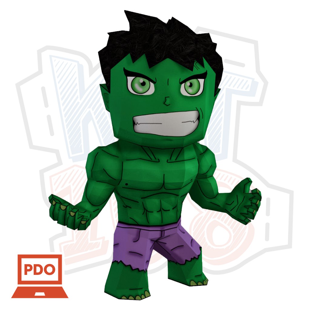 Paper Model Marvel Avengers Chibi Hulk - Avengers