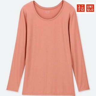 ยูนิโคล่ ฮีทเทค uniqlo heattech คอกลม สีชมพู S,M,L,XL