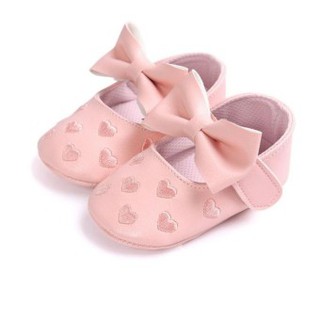 Baby PU Leather Moccasins Shoes Bow Tie Soft Soled Non-slipFootwear Crib Shoes -