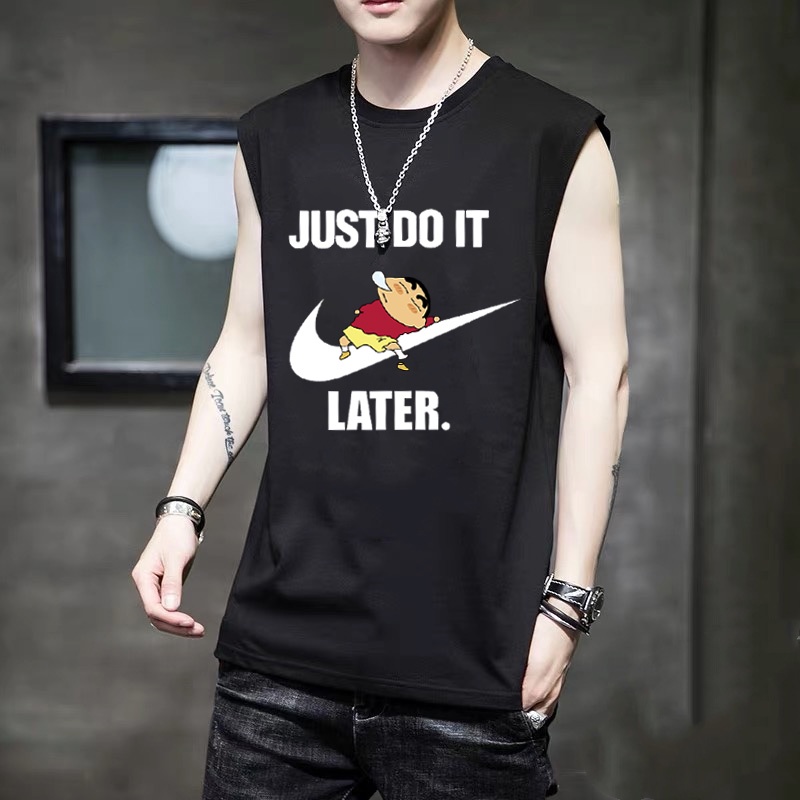amaazon88 เสื้อแขนกุด เสื้อคอกลมแฟชั่นสำหรับผู้ชาย B0651