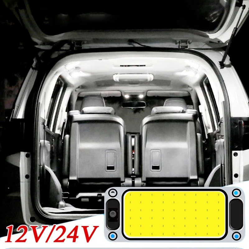 โคมไฟอ่านหนังสือติดเพดานรถยนต์ 12V 24V พร้อมสวิตช์ สําหรับรถบรรทุก รถตู้