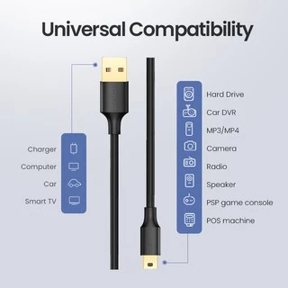 Ugreen สายชาร์จ USB ขนาดเล็ก เป็น USB สําหรับเครื่องเล่น MP3 MP4 DVR GPS กล้องดิจิทัล HDD Mini USB