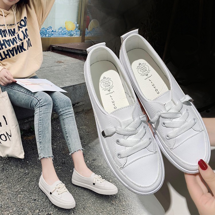 shoe girl รองเท้าผู้หญิงรองเท้าผ้าใบลำลอง3103 ใส่สบายพื้นไม่ลื้นเเละทนต่อการสึกหรอ สีขาว ไซส์37-40