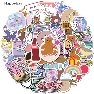 &lt;Happybay&gt; สติกเกอร์ ลายหมี สไตล์เกาหลี สําหรับติดตกแต่งสเก็ตบอร์ด กีตาร์ รถจักรยานยนต์ แล็ปท็อป Diy 50 ชิ้น