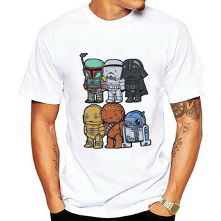 เสื้อยืดพิมพ์ลายเสื้อยืดแฟชั่น - เสื้อยืดบุรุษ - ซูเปอร์น่ารัก Stubby Boba Vader C3PO เคี้ยวหนึบ R2D2