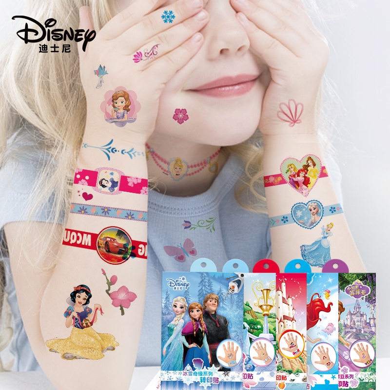 สติกเกอร์รอยสัก ลายการ์ตูน สำหรับเด็ก，สติกเกอร์ลายการ์ตูน，สติ๊กเกอร์รอยสัก， tattoo stickers Avengers cars PAW Patrol Disney แอเรียล