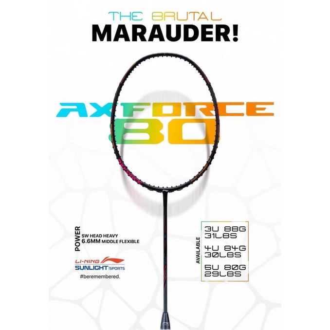 ไม้แบด Li-Ning รุ่น Axforce 80 (3U/4U/5U).