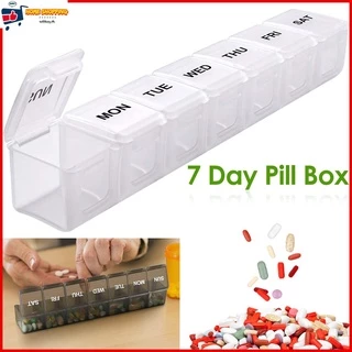 กล่องยาพลาสติก 7 วัน แบบพกพา ใช้ซ้ําได้ พร้อม 7 ช่อง สําหรับครอบครัว