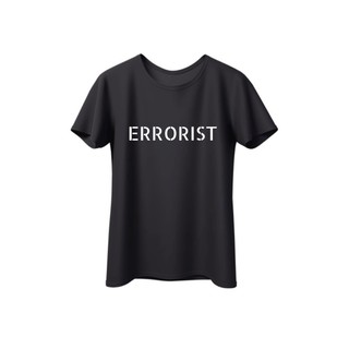 ERRORIST เสื้อยืดคอกลม คอตตอน100% ดำ(ตัวอักษรใหญ่)