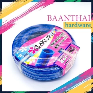 สายยางสีฟ้า 5หุน (5/8") เนื้อหนาเด้ง อย่างดี ไม่แข็งกรอบ 10-20เมตร