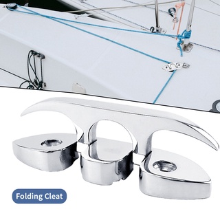 Marine Stainless Steel Hardware Non Slip Easy Install Flip Up Sailing Mooring Rope Boat Flush Folding Cleat