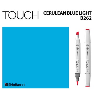 TOUCH TWIN BRUSH MARKER B262 (CERULEAN BLUE LIGHT) / มาร์คเกอร์หัวพู่กัน-หัวตัดขนาดกลาง รหัส B262 (CERULEAN BLUE LIGHT)