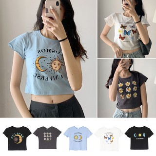 Gd เสื้อครอปท็อปดอกเดซี่สําหรับผู้หญิง N300